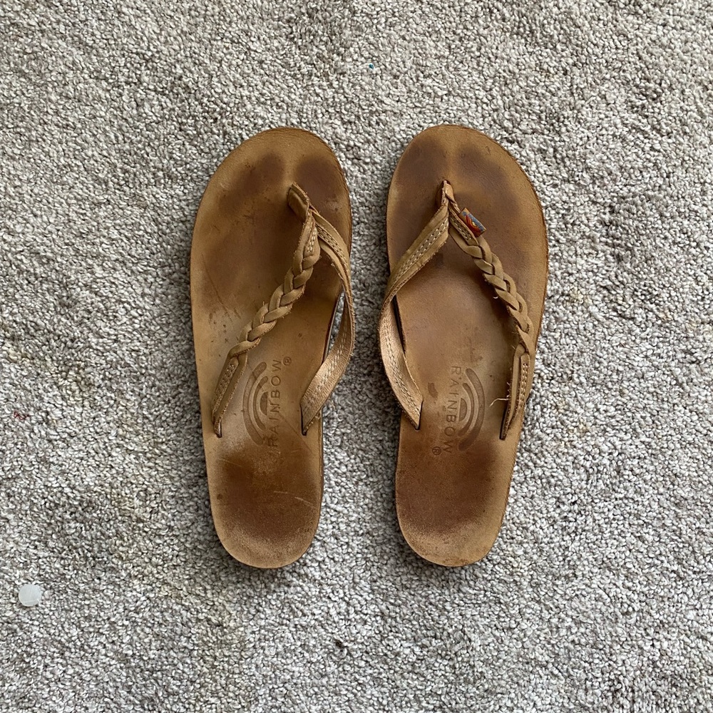 Women’s Rainbow leather flirty Braidy Sandals size medium